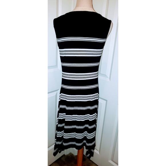 Vince Camuto Viscose Slip Medium Stripe Dress Kenya White & Black - Picture 2 of 4